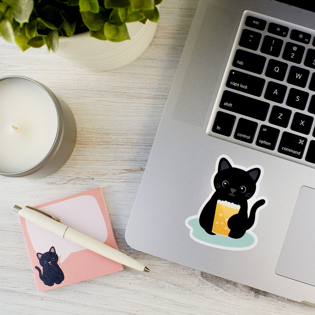 Black Cat Sitting Sticker Cats Stickers - 3 Pack - Set of 2.5, 3 and 4 Inch  Laptop Stickers - for Laptop, Phone, Water Bottle (3 Pack) S212465