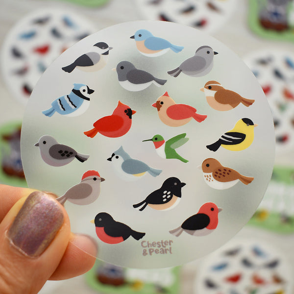 Backyard Birds 3-in. Clear Vinyl Sticker
