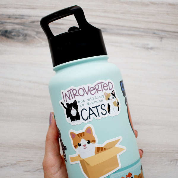 Introverted But Willing To Discuss Cats 3-in. Vinyl Cat Sticker
