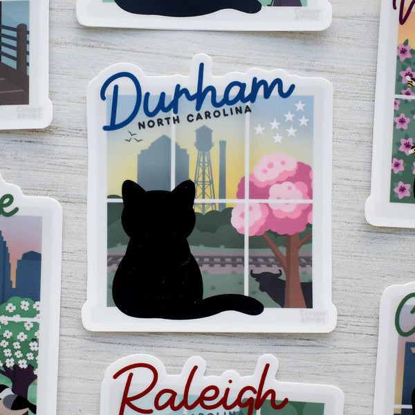 Durham Window View 3-in. Vinyl Cat Sticker