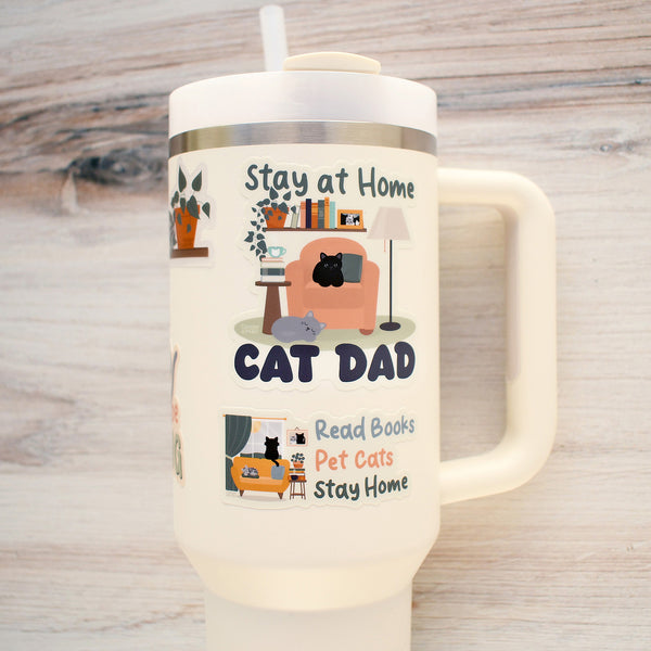 Stay At Home Cat Dad 3-in. Vinyl Cat Sticker