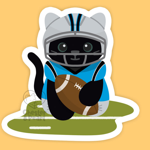 Panther Football Cat 3-in. Vinyl Sticker
