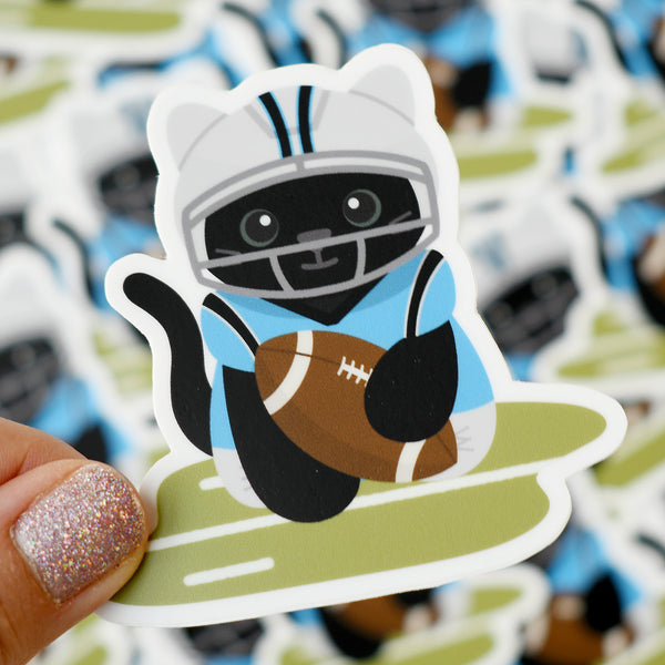 Panther Football Cat 3-in. Vinyl Sticker