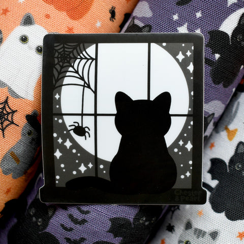 Glow in the dark Spooky Window 3x3-in. Vinyl Sticker