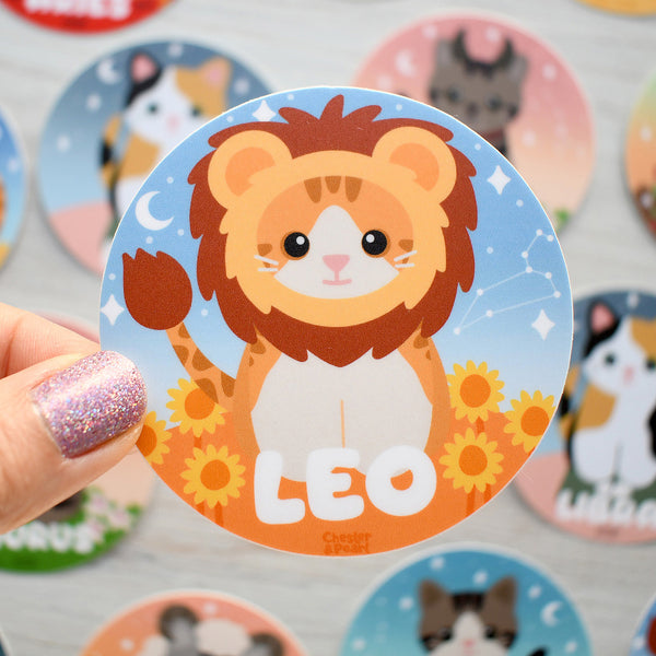 Leo Zodiac 3-in. Vinyl Cat Sticker