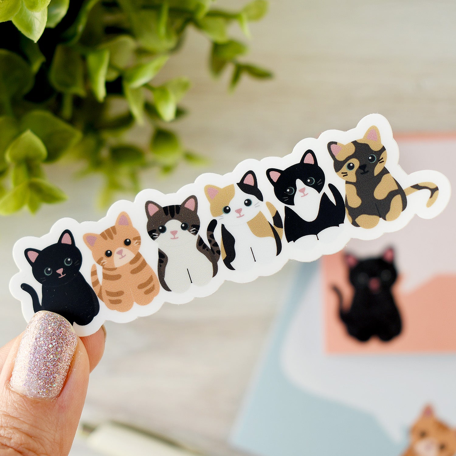 Cute Kittens 4x1-in. Vinyl Cat Sticker