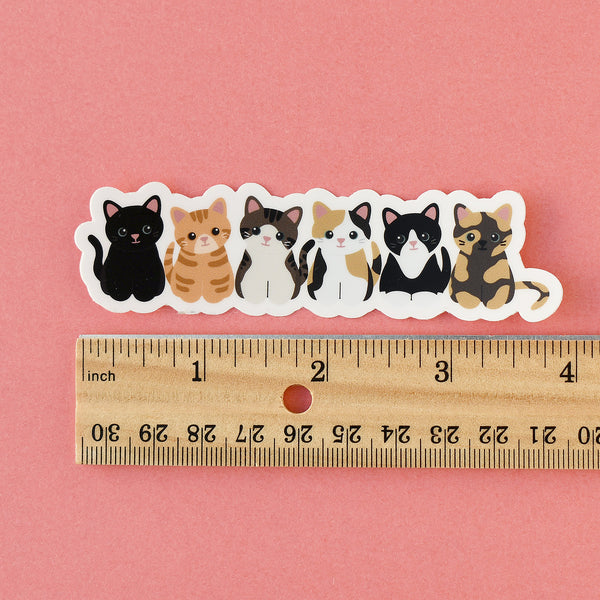 Cute Kittens 4x1-in. Vinyl Cat Sticker