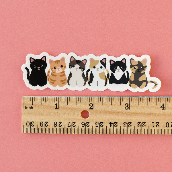 Cute Kittens 4x1-in. Vinyl Cat Sticker