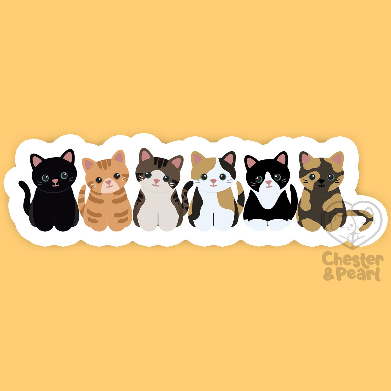 Cute Kittens 4x1-in. Vinyl Cat Sticker