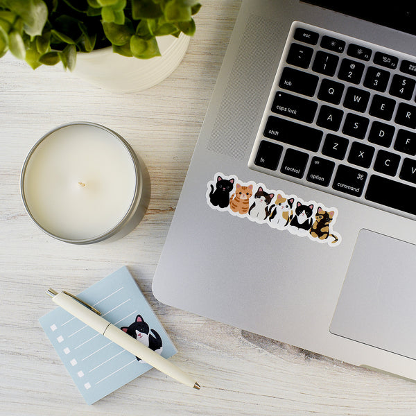 Cute Kittens 4x1-in. Vinyl Cat Sticker