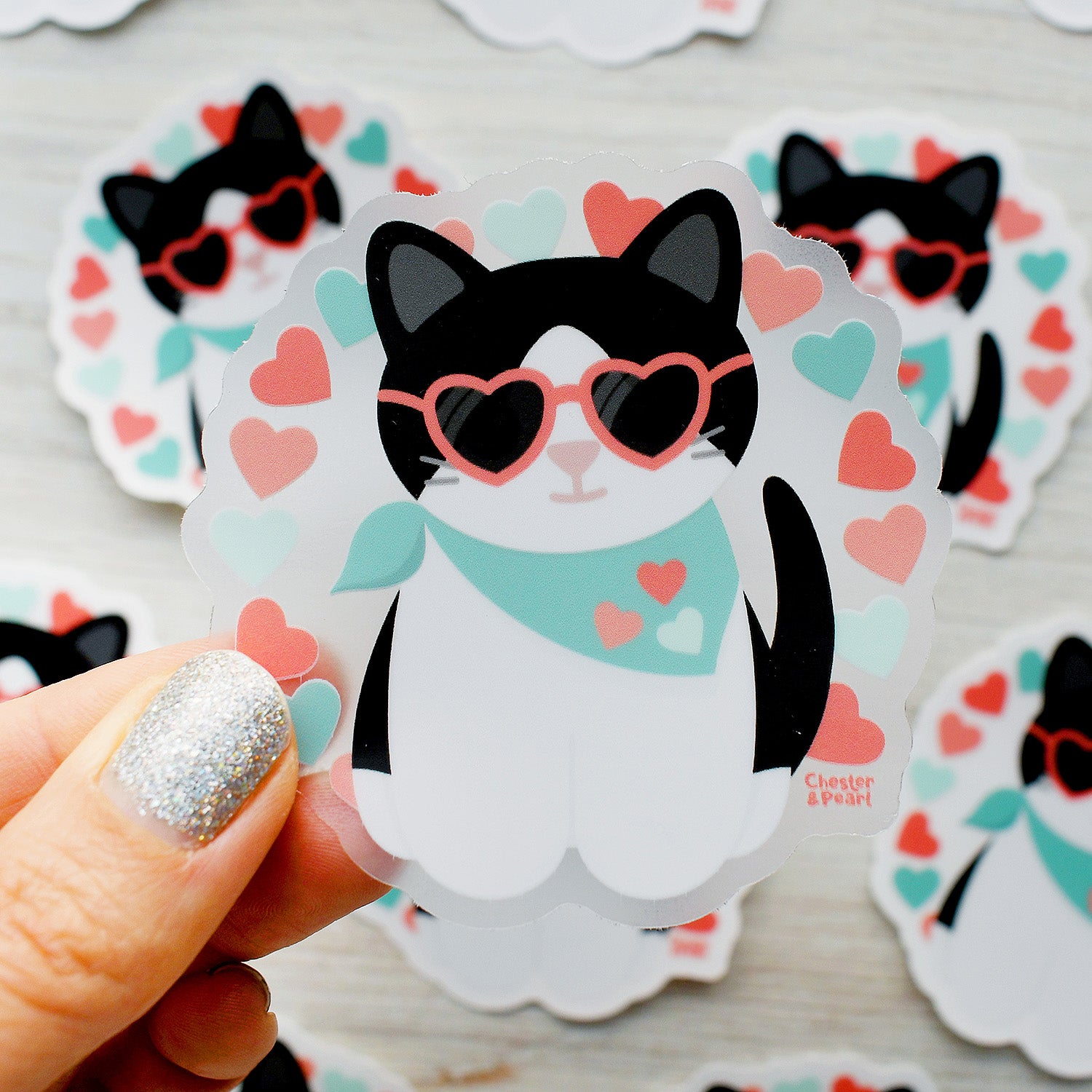 Little Love 3-in. Vinyl Tuxedo Cat Sticker