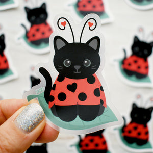 Love Bug 3-in. Vinyl Black Cat Sticker