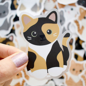 Looks Like My Cat! Dark calico cat sticker