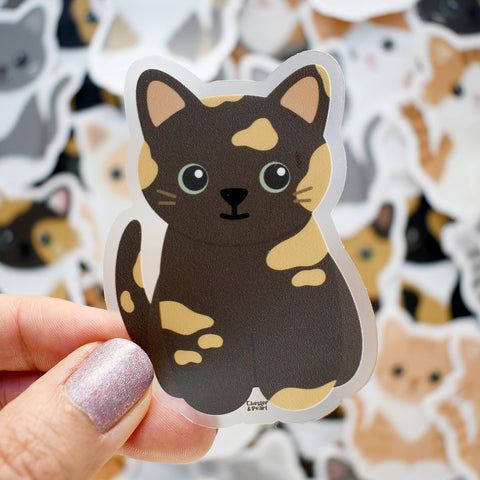 Looks Like My Cat! Dark tortoiseshell cat sticker