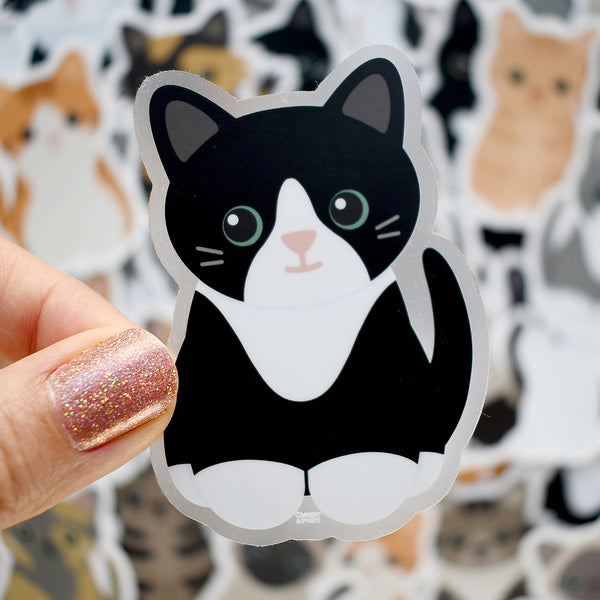 Looks Like My Cat! Black tuxedo cat sticker