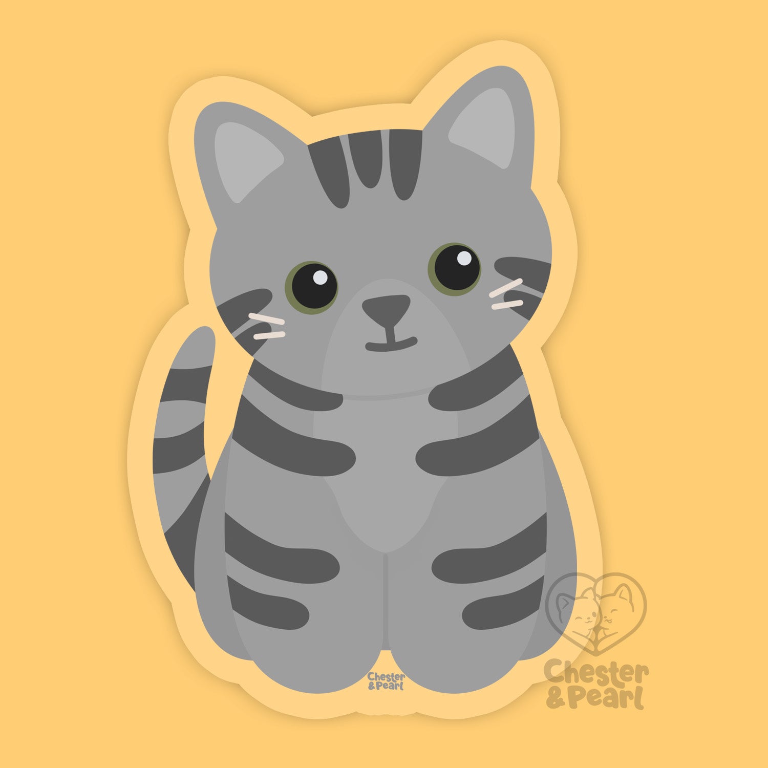 Looks Like My Cat! Gray tabby cat sticker