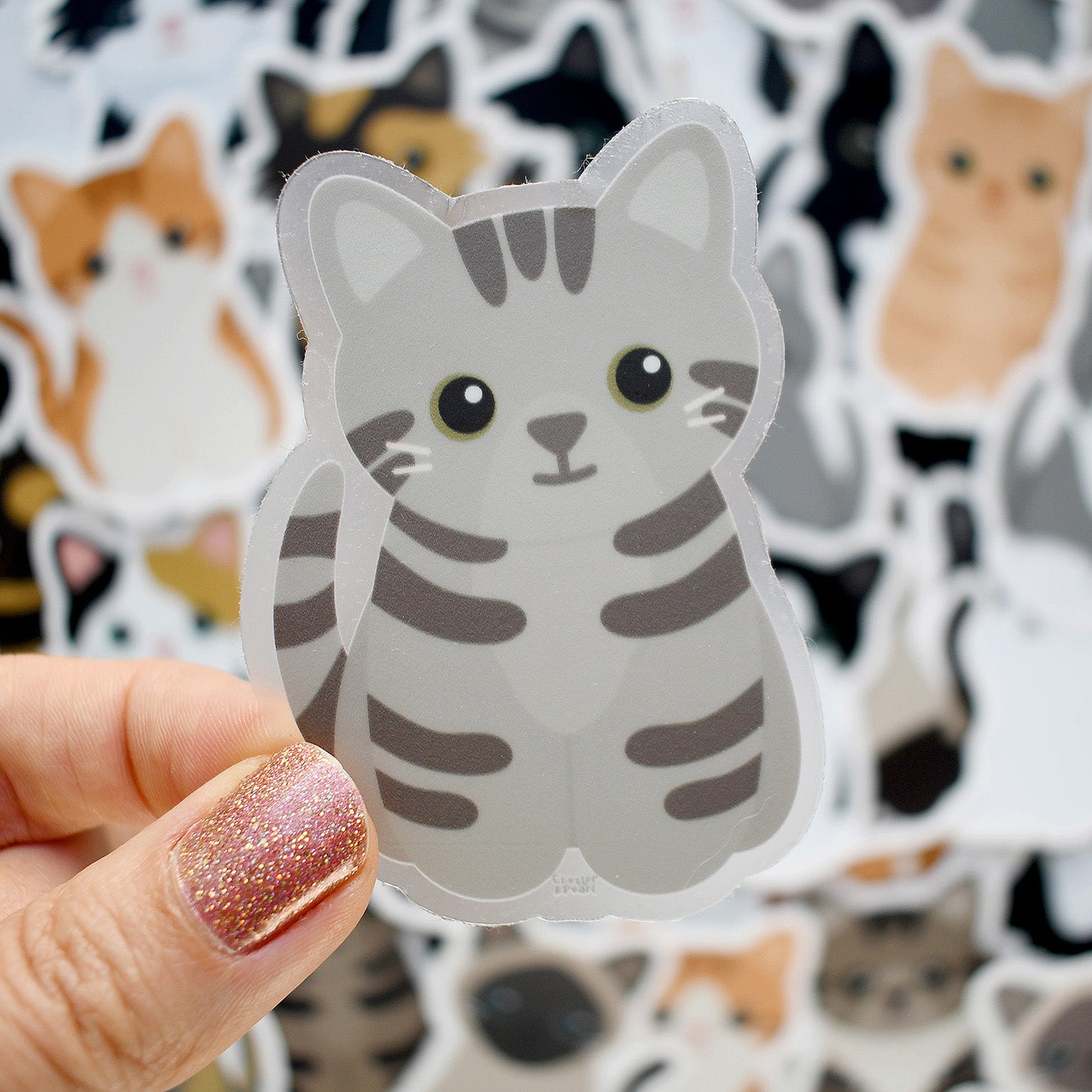 Looks Like My Cat! Gray tabby cat sticker