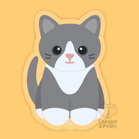 Looks Like My Cat! Gray tuxedo cat sticker