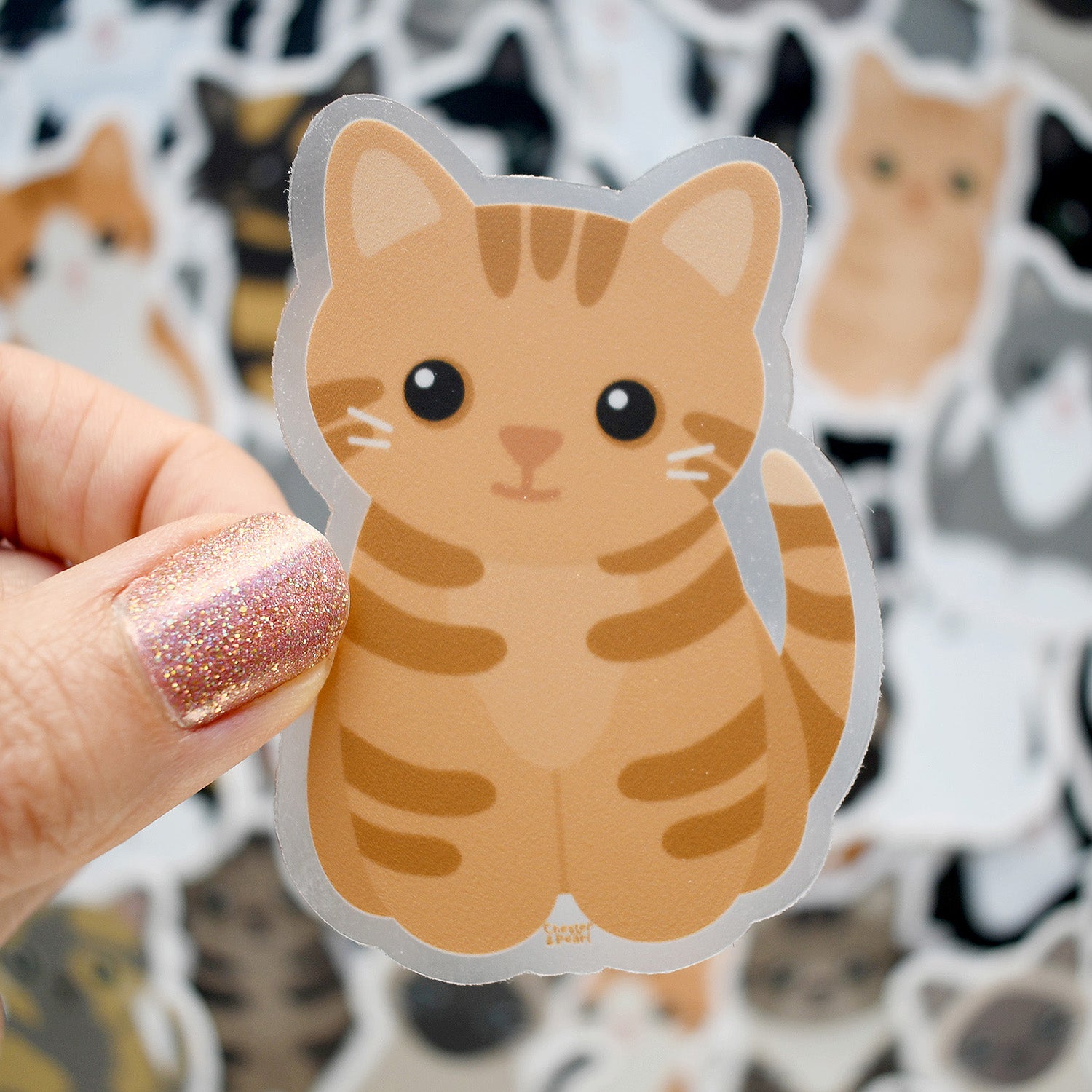 Leyland Designs Gray Tabby Cat Sticker – Outdoor Vinyl Decal For Windows, Laptops, Cars (5 Inch)