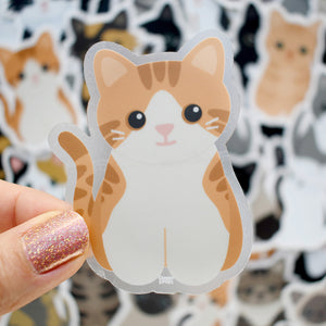 Looks Like My Cat! Creamsicle white and orange tabby cat sticker