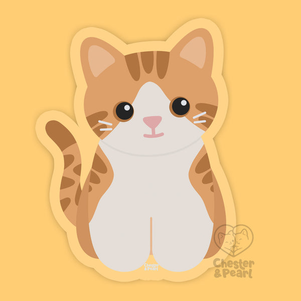Looks Like My Cat! Creamsicle white and orange tabby cat sticker