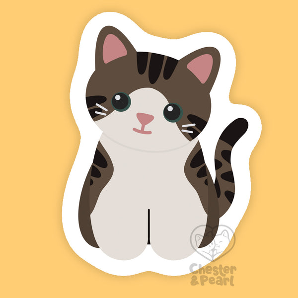 Looks Like My Cat! Tabby tuxedo cat sticker