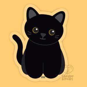 Looks Like My Cat! Black cat with amber eyes sticker