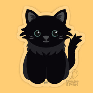 Looks Like My Cat! Long-haired black cat sticker