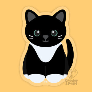 Looks Like My Cat! Black tuxedo cat sticker