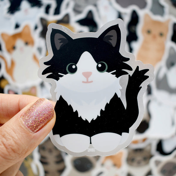 Looks Like My Cat! Black tuxedo cat sticker