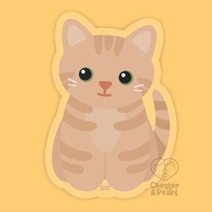Looks Like My Cat! Buff cream tabby cat sticker