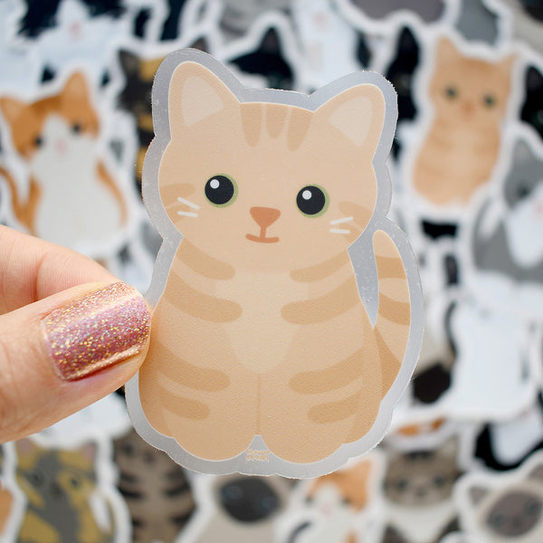 Looks Like My Cat! Buff cream tabby cat sticker