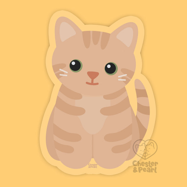 Looks Like My Cat! Buff cream tabby cat sticker