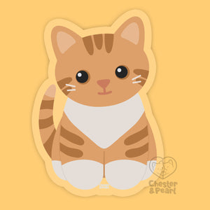 Looks Like My Cat! Orange tabby tuxedo cat sticker