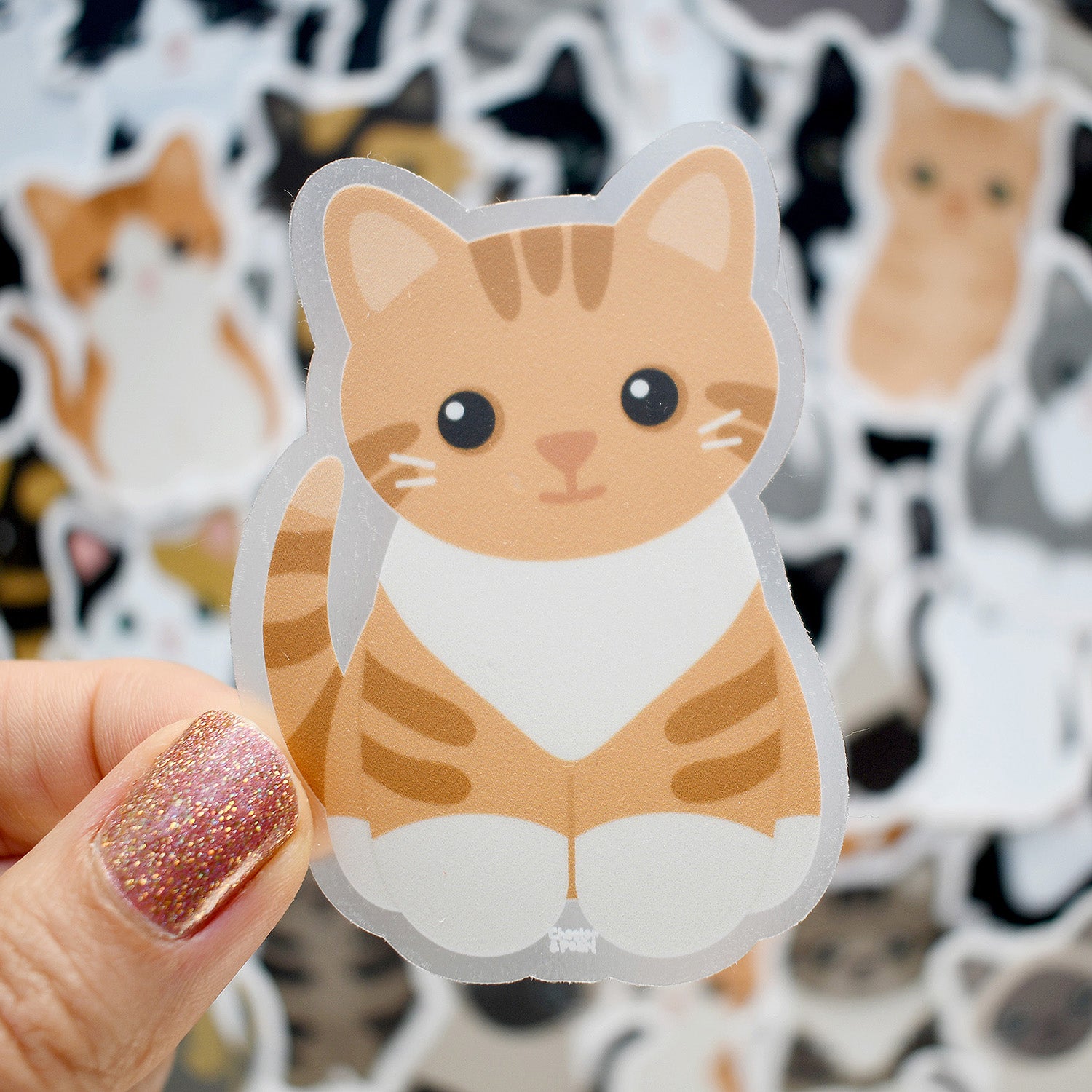 Looks Like My Cat! Orange tabby tuxedo cat sticker