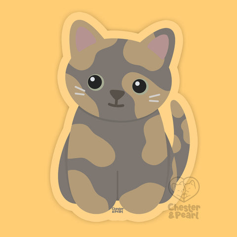 Looks Like My Cat! Dilute tortoiseshell cat sticker