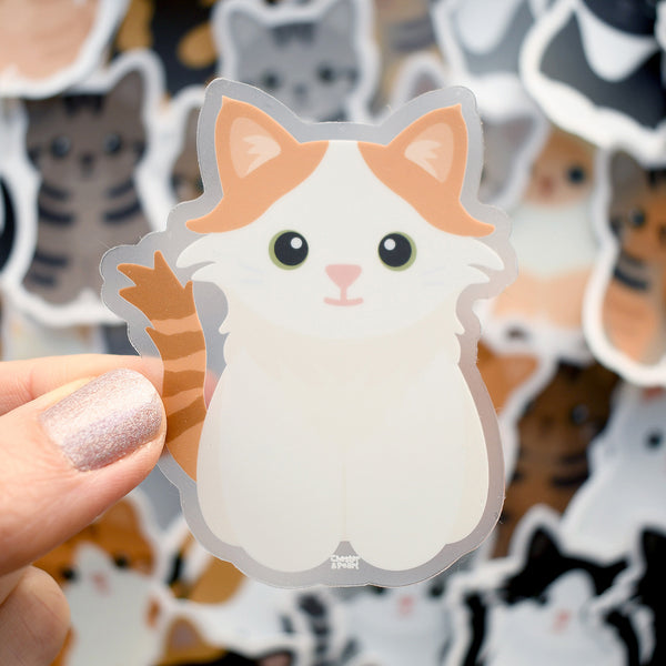 Looks Like My Cat! Long-haired orange tabby cat sticker
