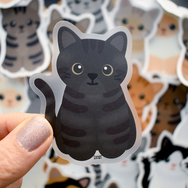 Looks Like My Cat! Smoke tabby cat sticker