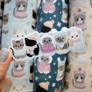 Snuggle Season 4-in. Vinyl Cat Sticker