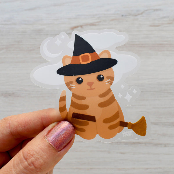 Witch Cat 3-in. Vinyl Cat Sticker