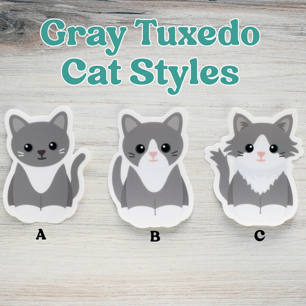Looks Like My Cat! Gray tuxedo cat sticker
