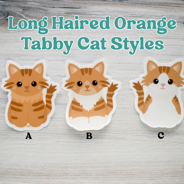 Looks Like My Cat! Long-haired orange tabby cat sticker