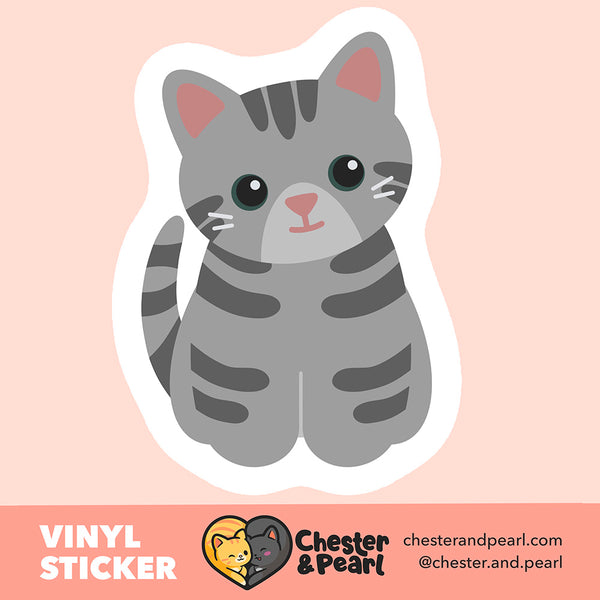 Looks Like My Cat! Gray tabby cat sticker