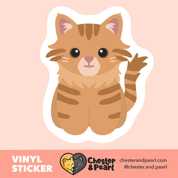 Looks Like My Cat! Long-haired orange cat sticker