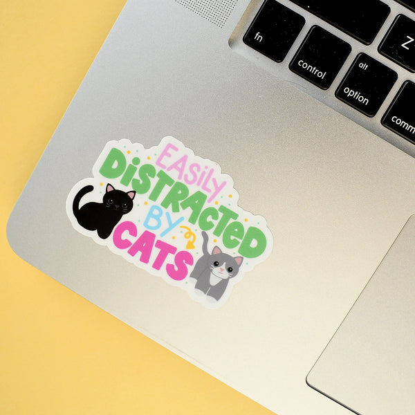 Easily Distracted By Cats 3-in. Vinyl Cat Sticker